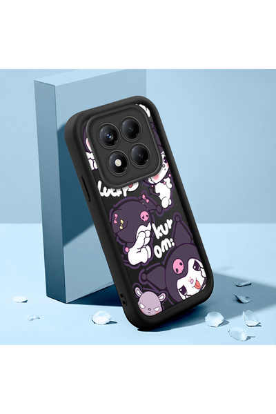 ucuc جراب حماية عالي التحمل من السيليكون الأسود بنمط رسوم متحركة متوافق مع ها...