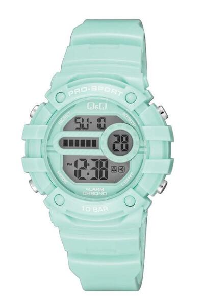 Q&Q G15A-002Vy Green Color Alarm Date Stopwatch Light Children's Wristwatch