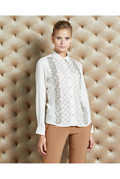 SERPİL Şık Taş Detaylı Gömlek – Zarif ve Modern Tasarım