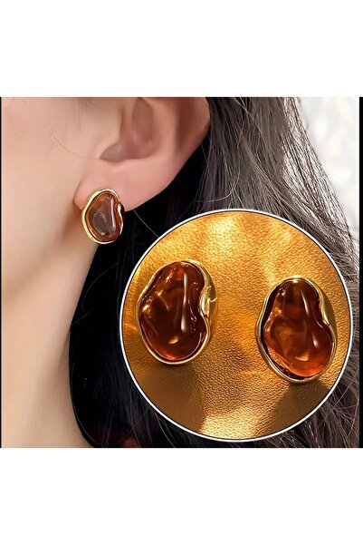 deluxe takı ve giyim أقراط كهرمانية عتيقة