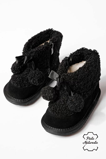 Zaira Ghete fete îmblanite negre din piele naturala intoarsa Ellis #22964 - 22