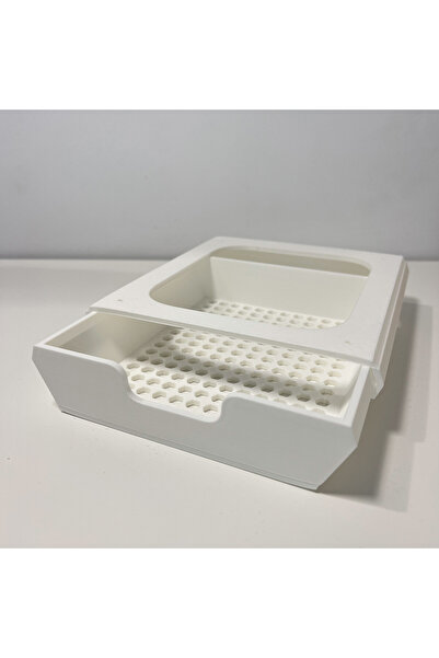 DECORADI Sertar birou alb, 20.5 x 19.5 x 5 cm, imprimat 3D din PL