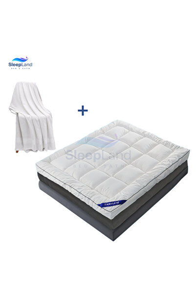 SLEEPLAND بكج لباد فندقي ارتفاع 14 سم مع منشفة استحمام قطن مقاس 70×140