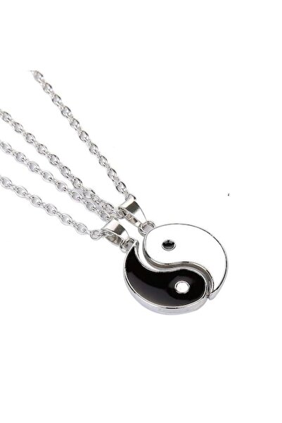 Sarphia Store Set of 2 yin yang necklaces, color Silver