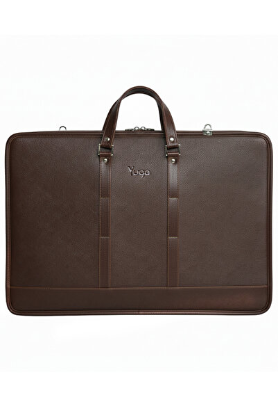 Yuga Suni Deri Lüks Proje ve Resim Çantası Kahverengi