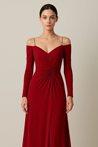 Om Maroon Touch Dress