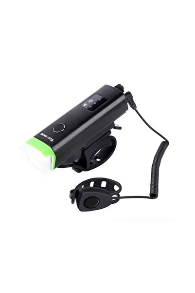 Edman Lampă frontală pentru bicicletă cu senzor de lumină și claxon, impermeabilă, cu încărcare USB