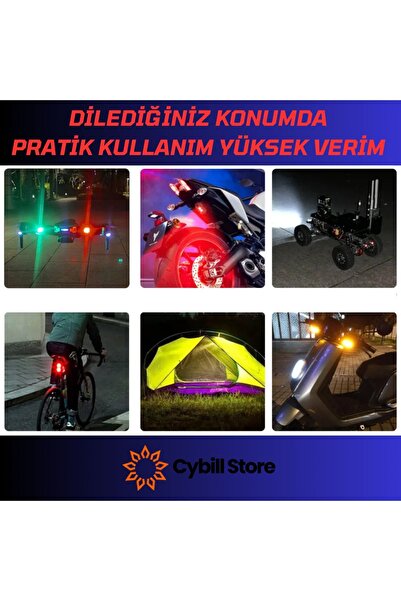 zerzembe KUMANDALI ÇAKARLI ŞARJLI 7 RENK VE 20 MODLU MİNİ LED IŞIK 6 ADET MOT...