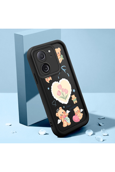 ucuc حافظة سيليكون سوداء بنمط لطيف مقاومة للصدمات متوافقة مع هاتف Xiaomi Mi 1...