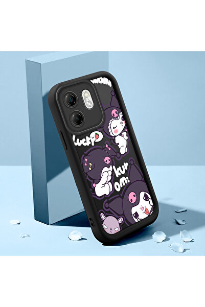 ucuc حافظة هاتف من السيليكون الأسود المتوافق مع Infinix Smart 9، بنمط رسوم مت...