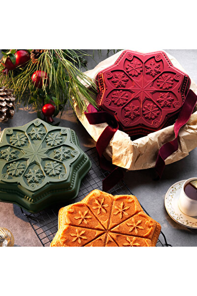 Schafer Black Stone Pine Cast Iron Cake Mold 1 Piece-Red