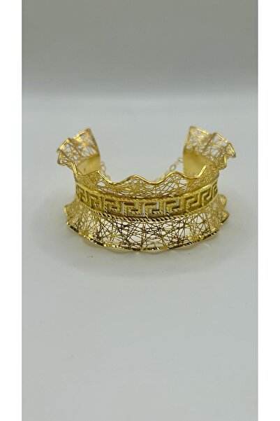 NYR Gold Silver Çift Motifli Özel Tasarım 925 Ayar Gümüş Üzeri 22 Ayar Altın ...