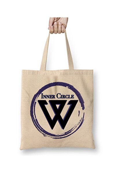 Toyaso Geantă de pânză albă Kpop Inner Circle, geantă de cumpărături cu mâner...