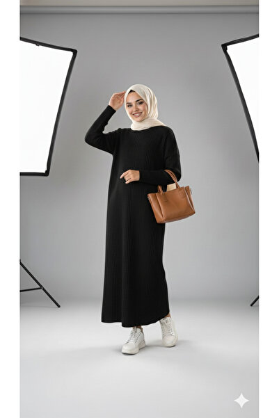 Sonbaharmoda Women's Long Knit Dress – 100% Acrylic – Crew Neck – Comfortable...