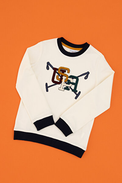 U.S. Polo Assn. Момчешка кремава тънка суитшърт с качулка 50315807-VR256