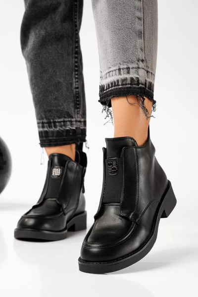 Zaira Ghete dama vatuite negre din piele ecologica Evelyn #22653 - 40