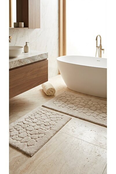Minteks Tufting Stone 2'li Banyo Paspas Takımı