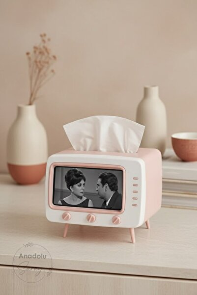 Anadolu Saray 1 قطعة حامل مناديل بتصميم ريترو، حامل مناديل بتصميم تلفزيوني، صندوق مناديل عصري