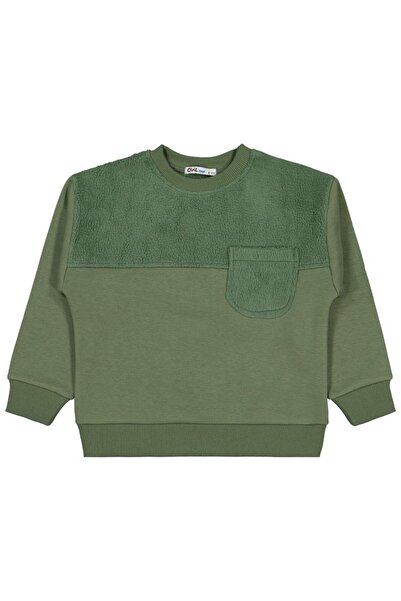 Civil Boys Plush Paneled 6-9 Years Old Sweatshirt - Khaki 6-7 Years Old