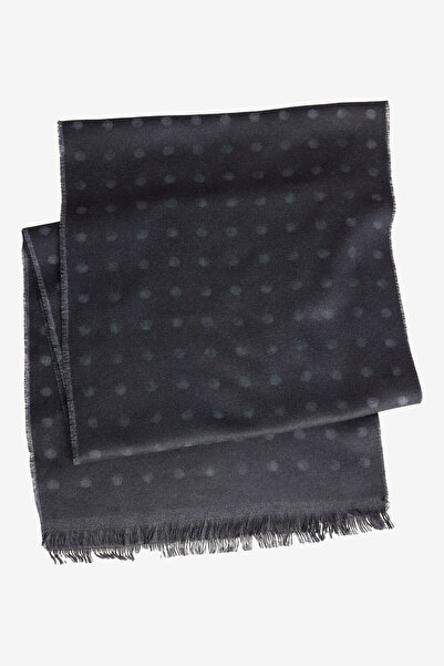 ALTINYILDIZ CLASSICS Men's Black-Grey Soft Textured Warm Patterned Scarf