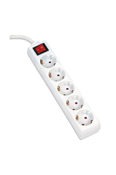 Platinet Extension cable OMEGA 1.5M, 16A 5 sockets, German, white