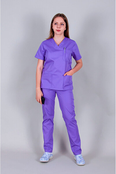 Masstex Tercot "Maria" Medical Blouse – LILA – Unisex, Comfort and Resistance