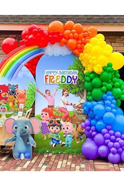 İSTOÇ PARTİ Rainbow Colors Concept Balloon 100 Pieces + 5m Balloon Chain