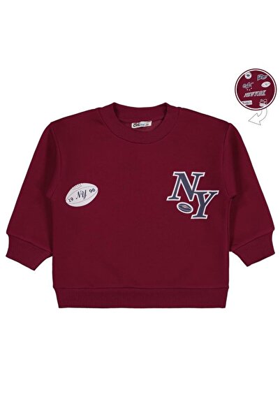 Civil Boys سويت شيرت نيويورك مطبوع لعمر 2-5 سنوات - أحمر كلاريت لعمر 2-3 سنوات