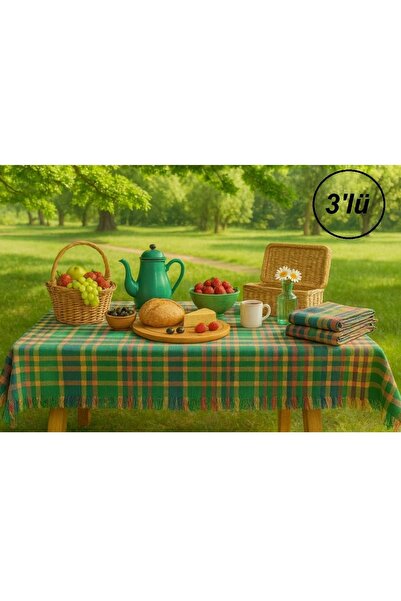 polo life 3 komada Pöti kvadratnog stolnjaka, stolnjak sa resama (140x140) - ...