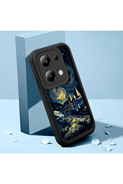 ucuc حافظة سيليكون سوداء متوافقة مع هاتف Xiaomi Poco M6 Pro 4G بنمط السماء ال...