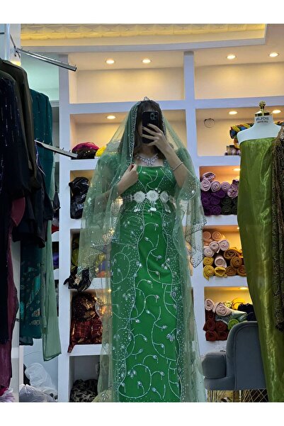 SOLİN YÖRESEL Kadın Yöresel Düğünlük Kaftan Abiye Elbise(Görseldeki aksesuarl...