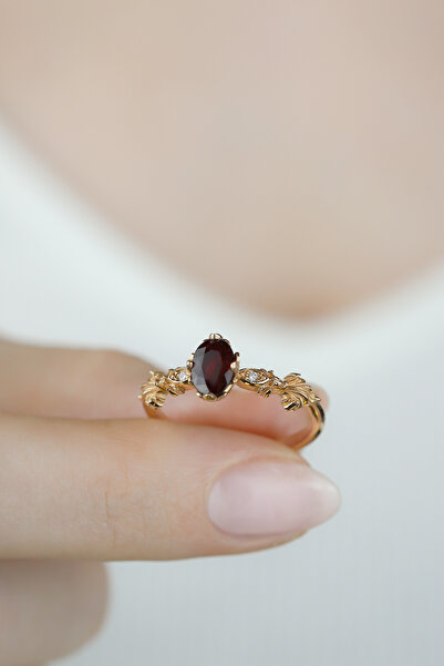 Coy Diamond Vintage Yüzük , Yakut & Pırlanta Yüzük,14 Ayar Altın Pırlanta Tas...