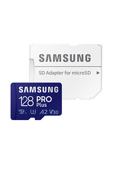Samsung microSDXC card 128 Gb, Pro Plus, U3, A2, V30, 160/120/Mb/s, with adapter