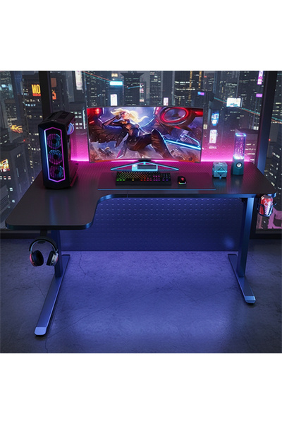 NKX مكتب ألعاب وكمبيوتر مريح مع أضواء LED 140 سم