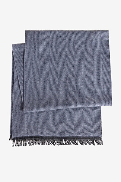 ALTINYILDIZ CLASSICS Men's Grey-Black Soft Textured Warm Patterned Scarf