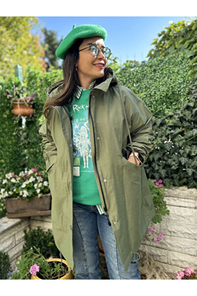 Burcu Özpıranga Cress Oversıze Standart Beden Yağmurluk Trenç