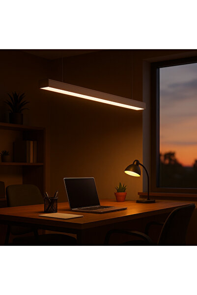 genric كشاف بنل مكتبي معلق أو لطش غطاء ابيض لون الانارة ابيض 30 واط طول 120 سم