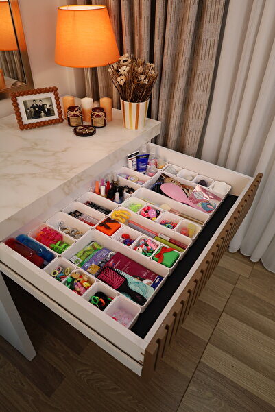 color house مجموعة من 30 منظم أدراج قابل للتعديل لتنظيم أدوات التجميل والمجوهرات (بلاستيك صلب)