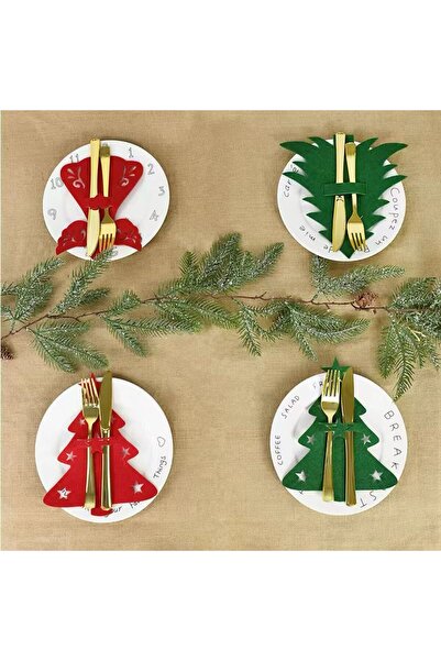 Diva Home Yılbaşı Amerikan Keçe Kaşıklık Set 3 Kırmızı 3yeşil