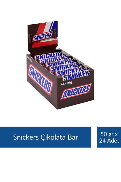 Snickers Çikolata Bar 50 gr x 24 Adet