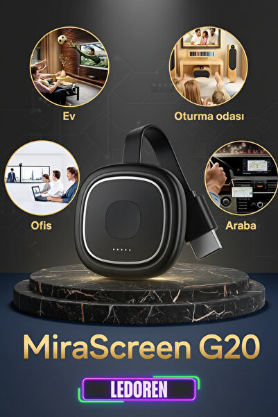 L'eDoren G20 Wireless Dongle 4K UHD 2.4 G Görüntü Aktarıcı MiraScreen Kaliteli