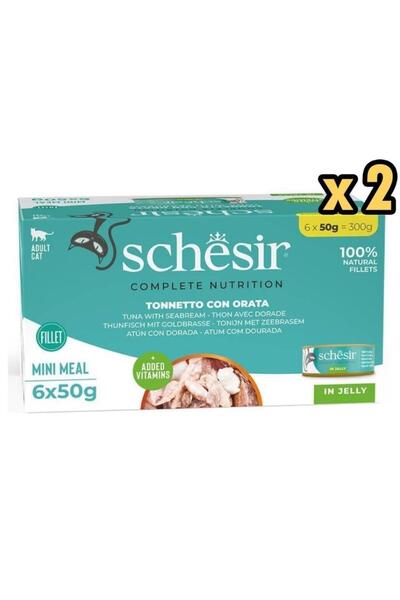 Schesir Tam ve Dengeli Ton Balığı ile Çipuralı Jöle İçinde Kedi Konservesi Mu...