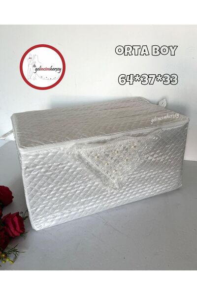 Gelincimherşey Saten Kapitone Kumaş Dantelli Hurç