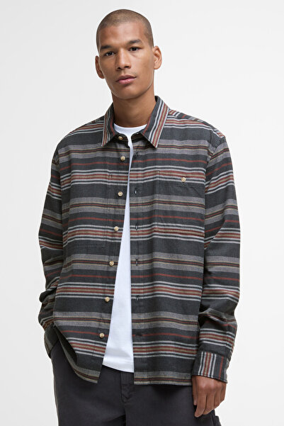 Barbour Bowscale Striped Relaxed Gömlek CH51 Charcoal M.
