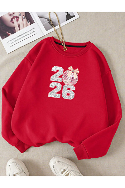 SUNFREE New Year Christmas Christmas 2026 Printed Cotton Circular Neck Sweatshirt