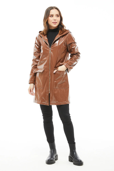 tomıross Meyra Su ve Soğuk Geçirmez Sıcak Astarlı Kapüşonlu Fermuarlı Trençko...