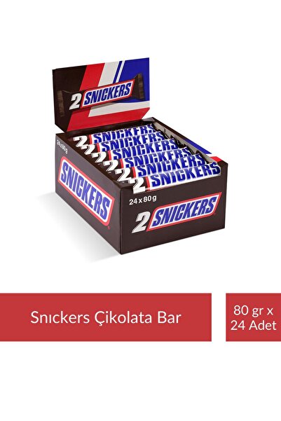 Snickers Çikolata Bar 80 gr x 24 Adet