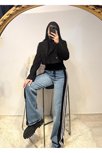 G LUNA Beli Bağcıklı Yan Şeritli Jean