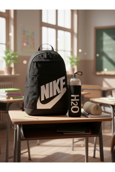 Dörtel Tedarik 750 ml Glass Flask Stationery Set with Black Backpack and Blac...