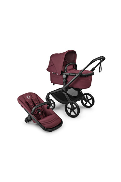 Bugaboo Καρότσι Fox 5 Μαύρο/Dark Cherry 2 σε 1